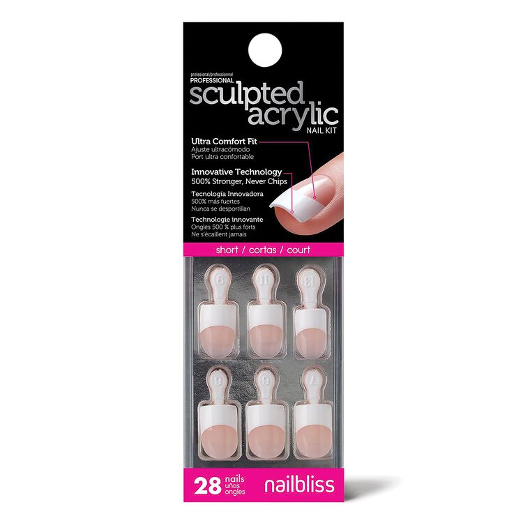 Nude Sculpted Acrylic French Short Square