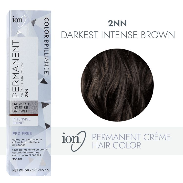 Ion 2NN Darkest Intense Brown Permanent Creme Hair Color by Color