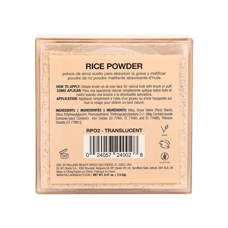 Palladio Natural Rice Loose Finishing Powder Translucent