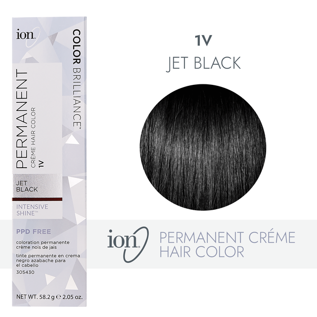 Ion 1V Jet Black Permanent Creme Hair Color by Color Brilliance | Permanent  Hair Color | Sally Beauty