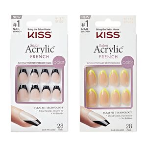 Salon Acrylic French Color Press-On Nails
