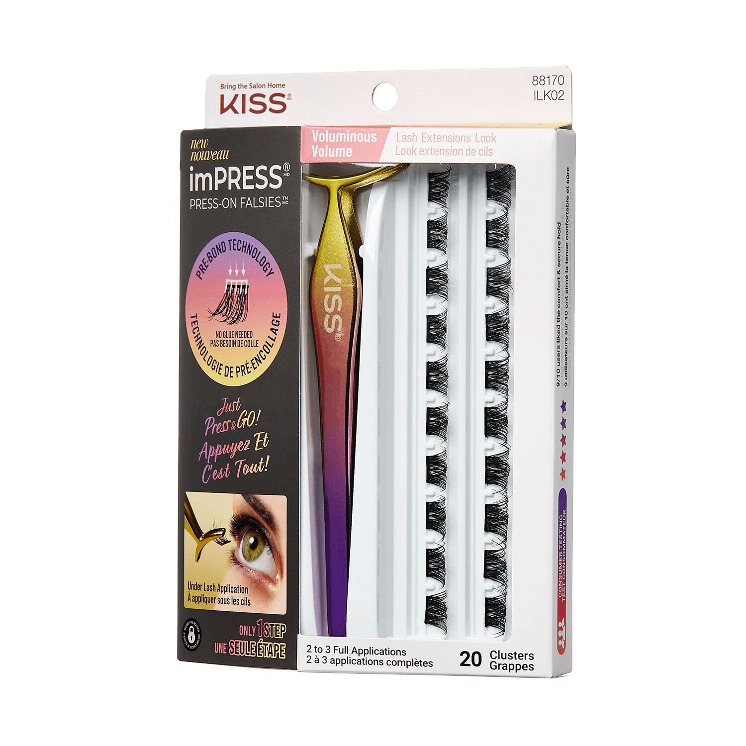 KISS imPRESS PressOn Falsies Eyelash Clusters Voluminous Lashes False Eyelashes Sally Beauty