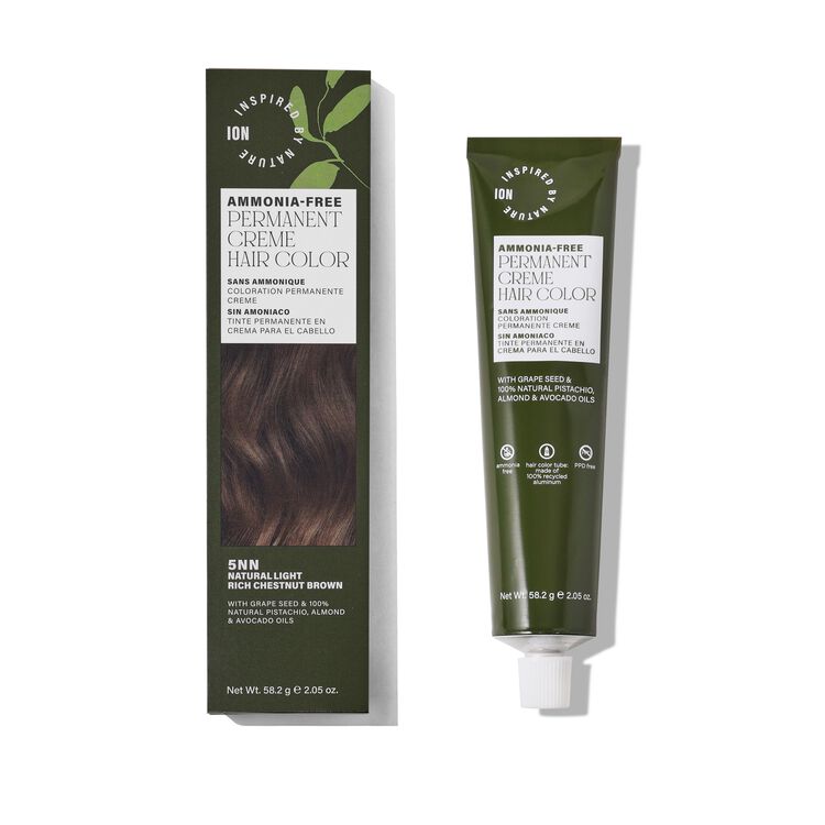 Ammonia-Free Permanent Hair Color Natural Light Rich Chestnut Brown 5NN