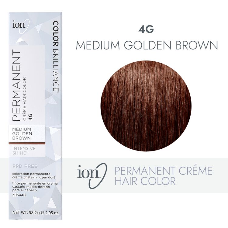 Ion 4G Medium Golden Brown Permanent Creme Hair Color by Color