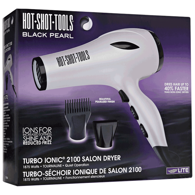 Black Pearl Ionic Hair Dryer (1875 Watts) by Hot Shot Tools Hair Dryers Sally Beauty