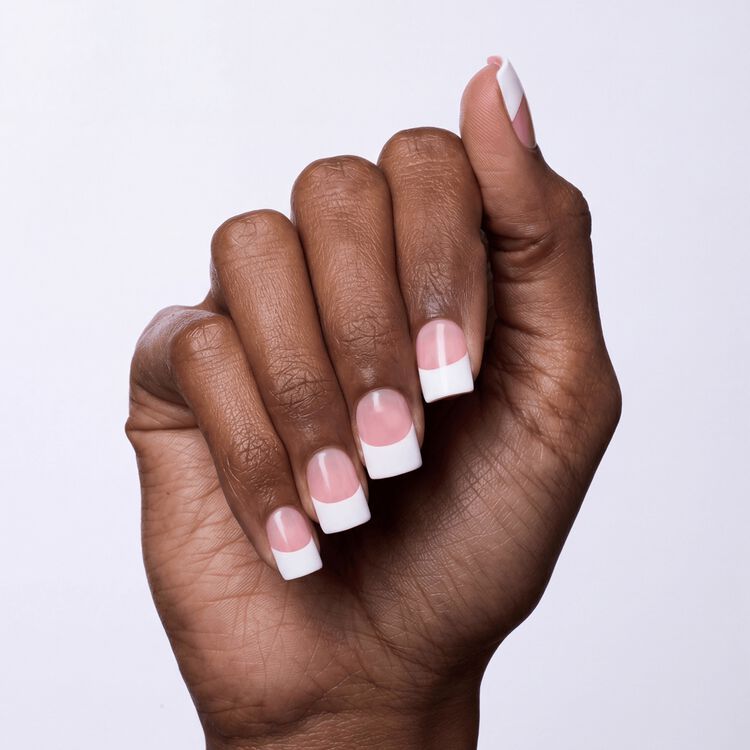 Pink Sculpted Acrylic French Short Square