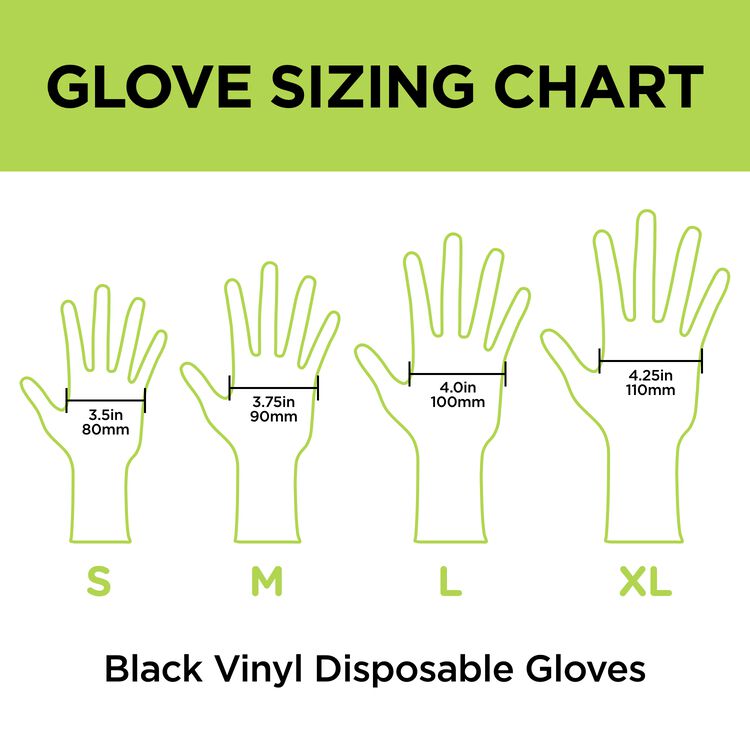 Medium 10ct Black Vinyl Gloves