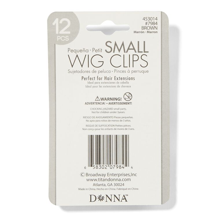 12 Piece Small Brown Wig Clips