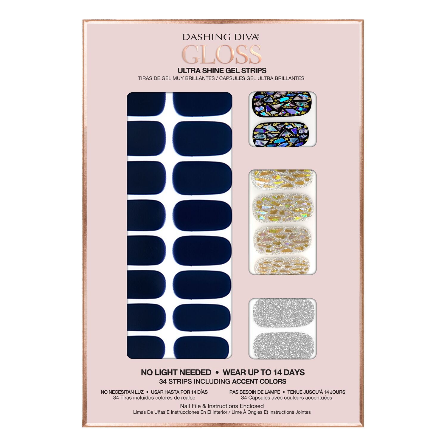 Dashing Diva Ultra Shine Gel Strips Lapis Lazuli Press On Nail Kits