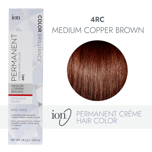 Ion 4RC Medium Copper Brown Permanent Creme Hair Color by Color