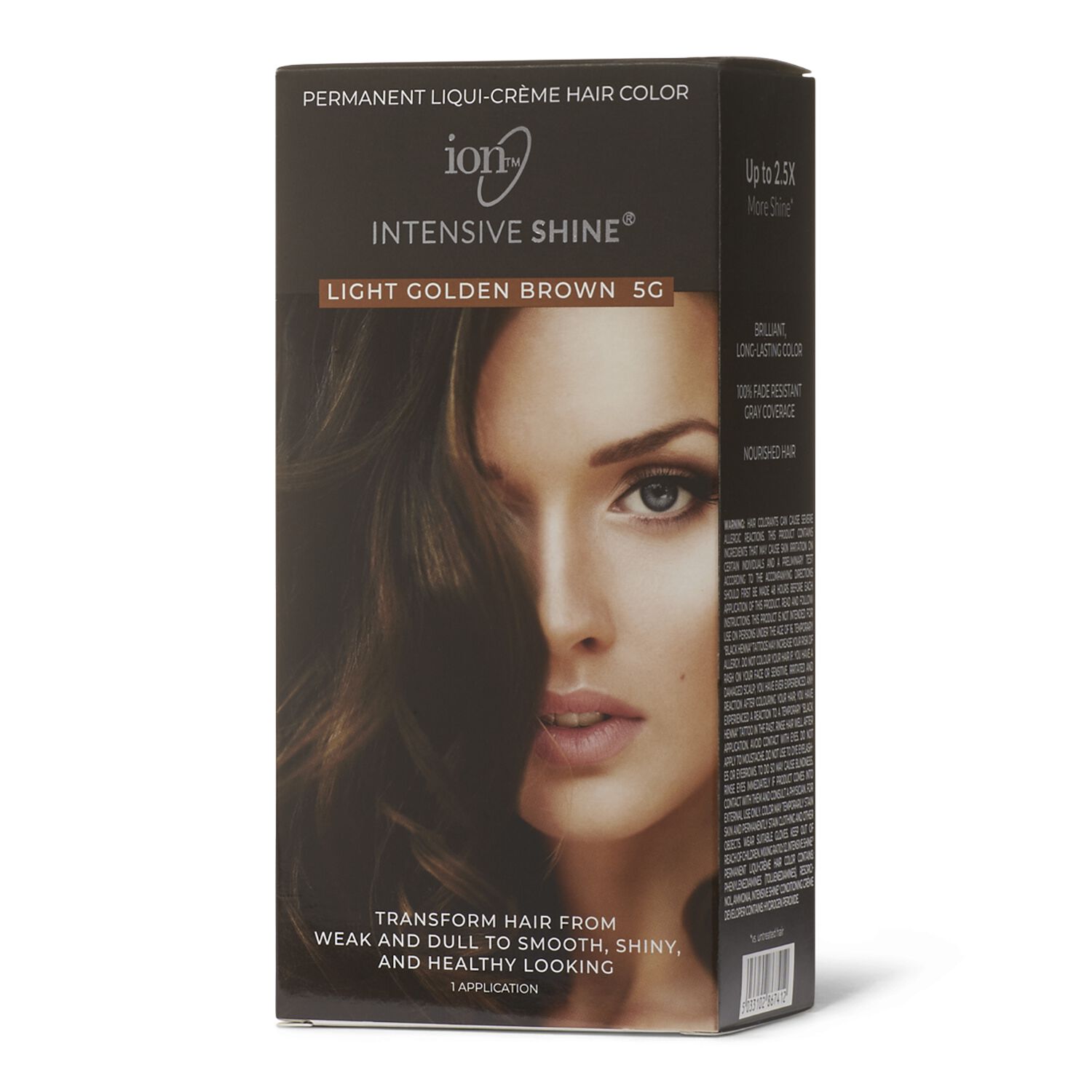 ion Intensive Shine Hair Color Kit Light Golden Brown 5G Hair Color