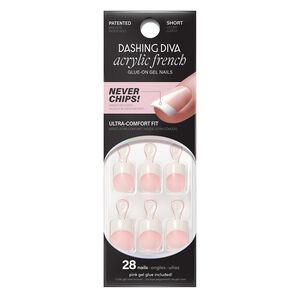 Pink Sculpted Acrylic French Short Square