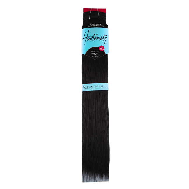 Hairtensity Human and Premium Blend Hair 22 Inch #1B Off Black