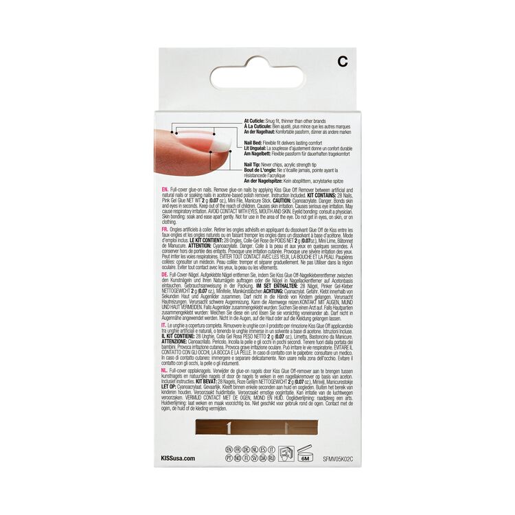 Salon Acrylic French Press-On Nails - Je Taime