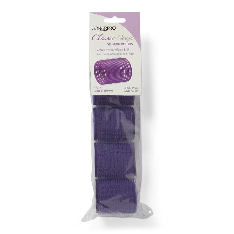 Purple 2 Inch Classic Style Self Grip Rollers 4 Pack
