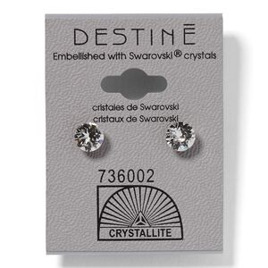 Destine Clear Diamond Cut Earrings 6mm