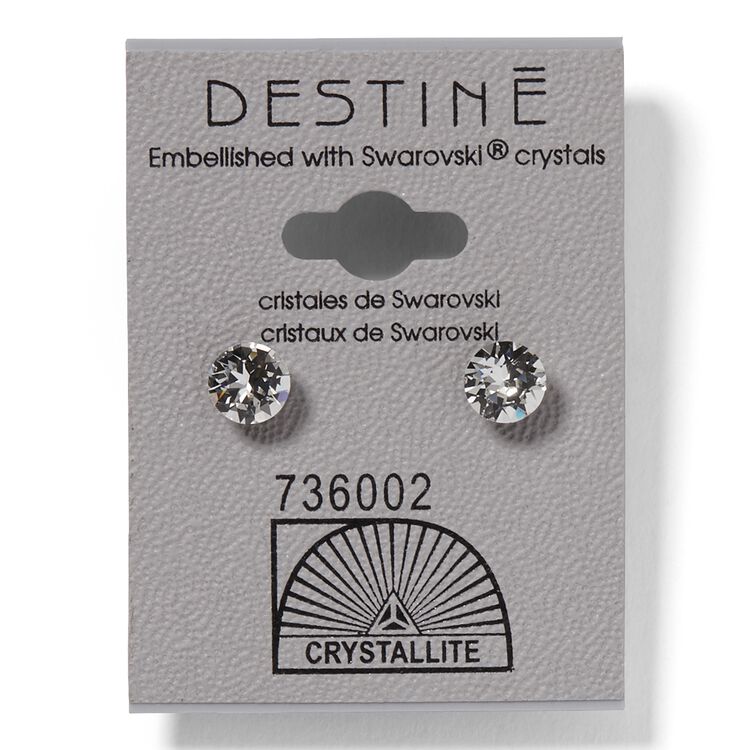 Destine Clear Diamond Cut Earrings 6mm