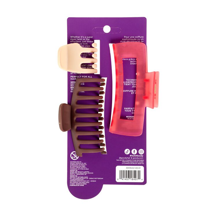 Warm Claw Clips Rectangle 3 Count