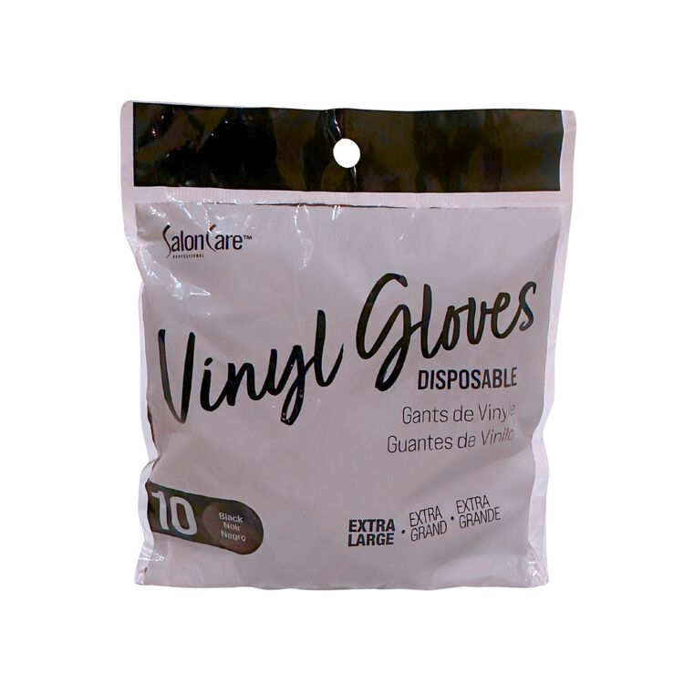 Extra Large Black Vinyl Gloves 10ct