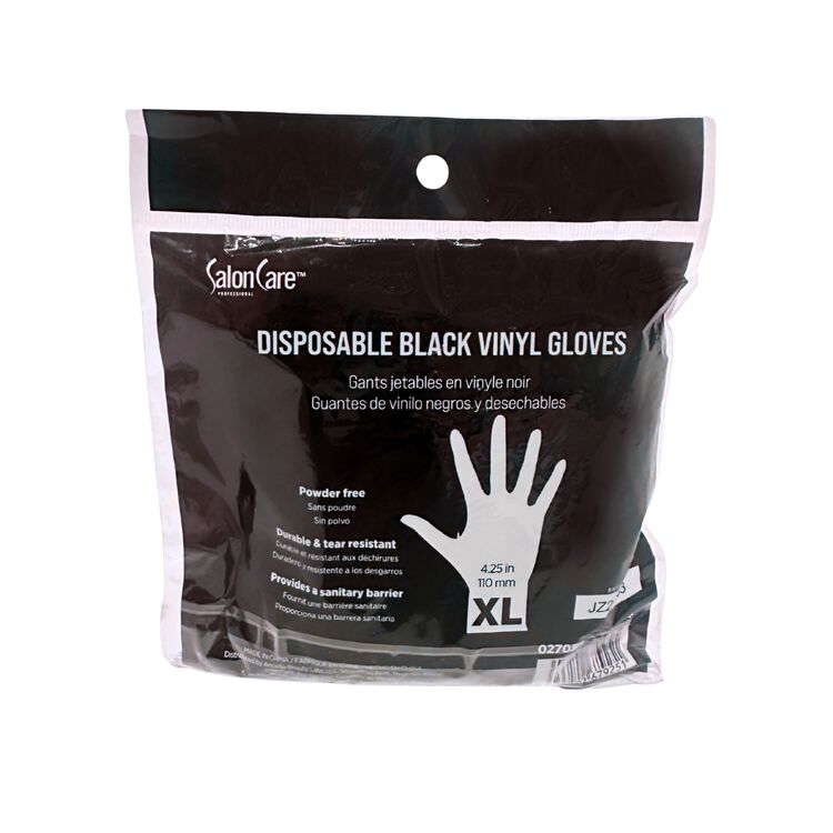 Extra Large Black Vinyl Gloves 10ct