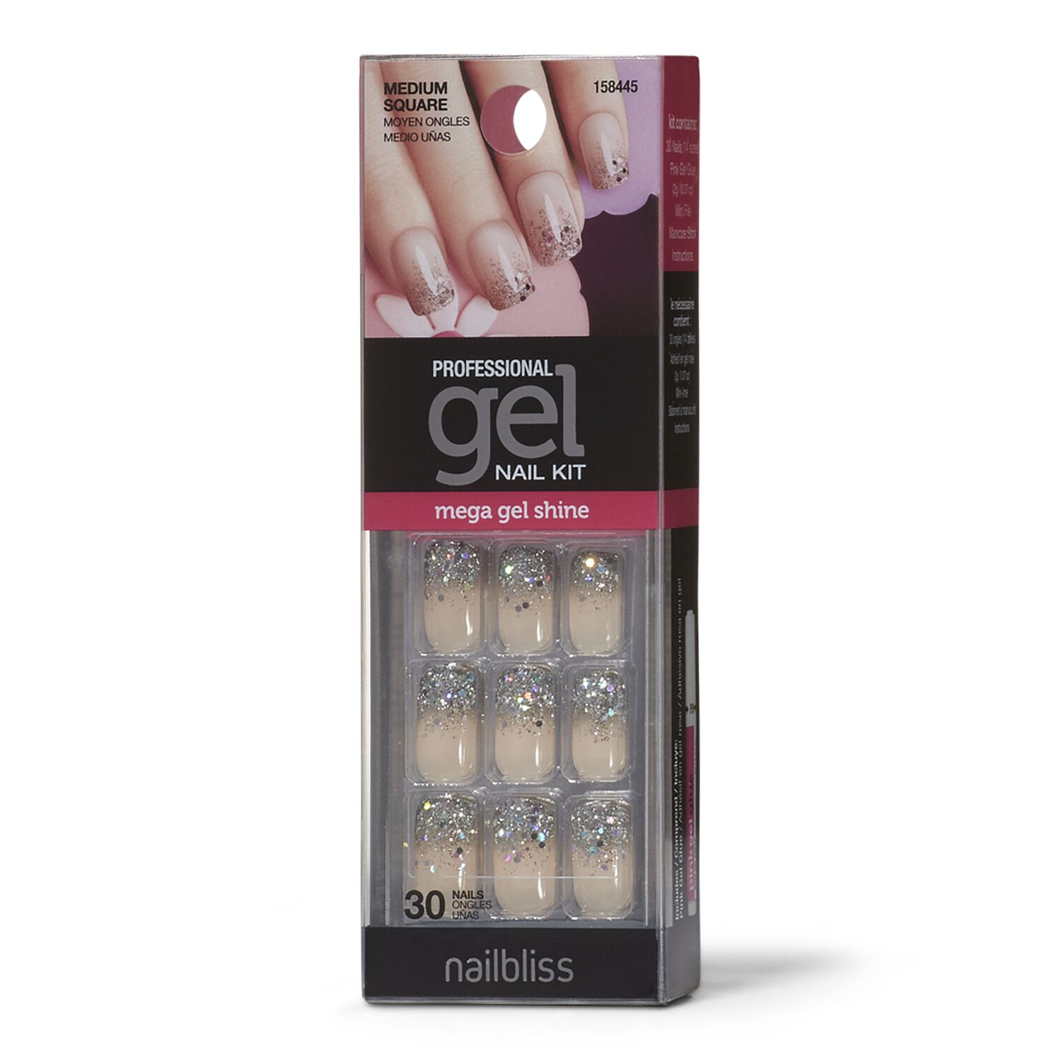 Gel Nail Ready Set Sparkle Kit by Nail Bliss Press On Nails Sally