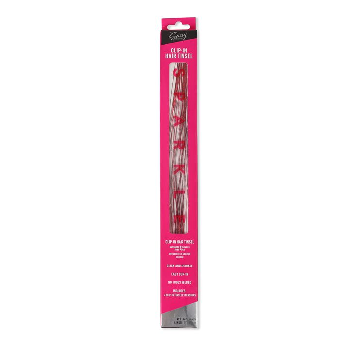 Clip-in Hair Tinsel - Red