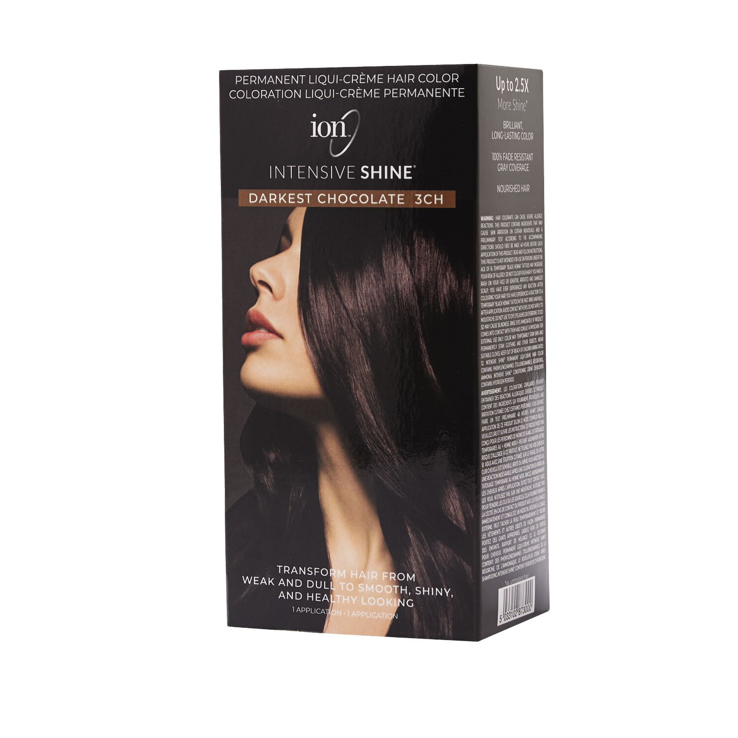 ion Intensive Shine Hair Color Kit Darkest Chocolate 3CH Hair Color