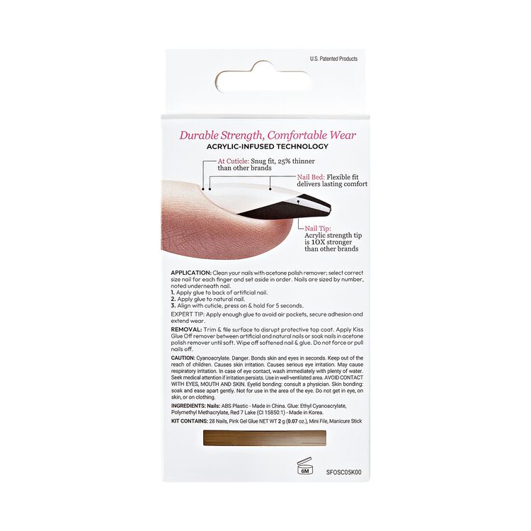 Salon Acrylic French Color Press-On Nails - Flame