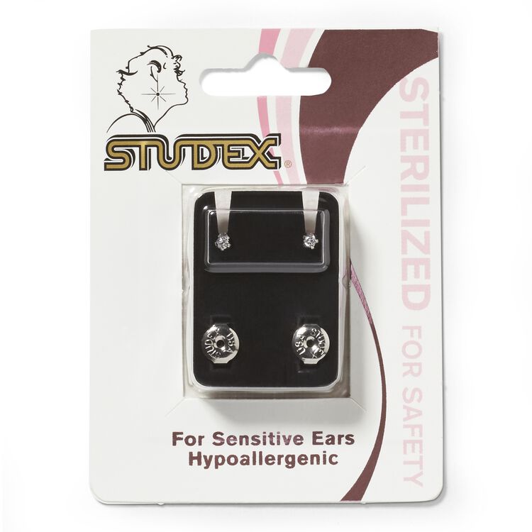 Studex Mini Cubic Zirconia Piercing Earrings Stainless Steel