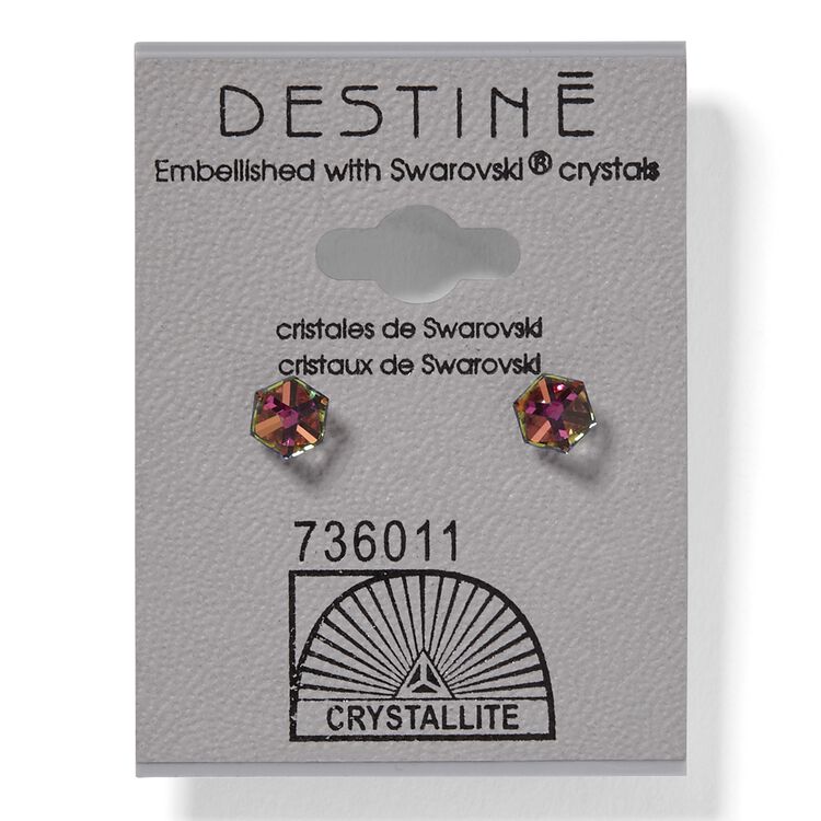 Destine Vitrail Medium Cube Earrings 4mm