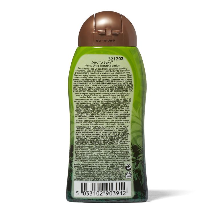 Zero to Sexy Hemp Ultra Bronzing Tanning Lotion