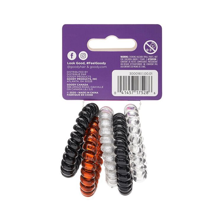 Trend Black Neutral Coil Elastics 5 Count