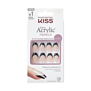 Salon Acrylic French Color Press-On Nails - Flame