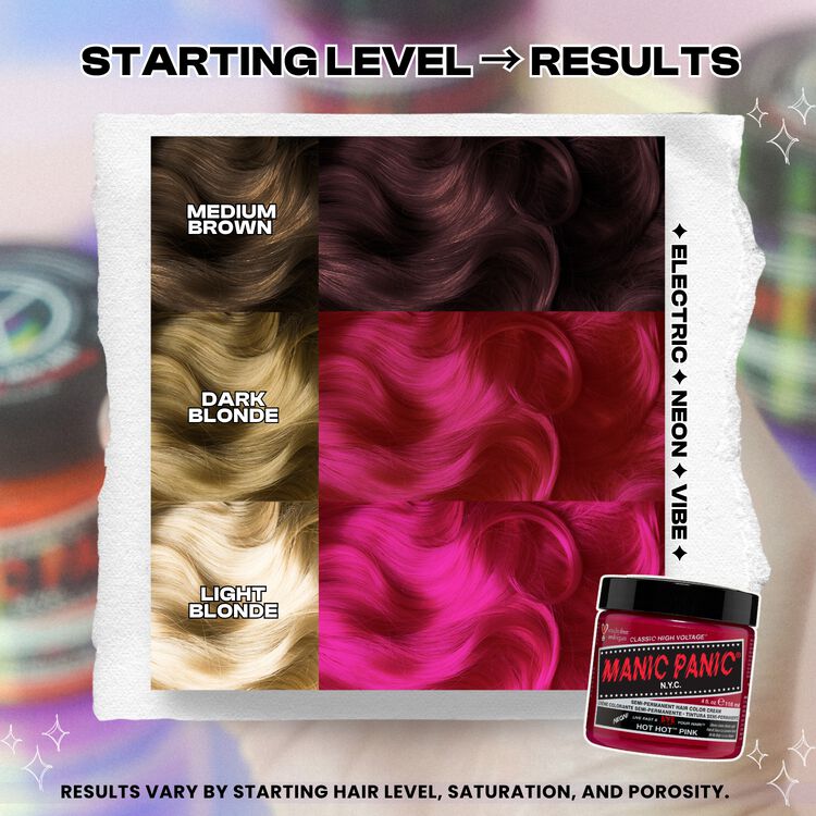 Manic Panic Semi-Permanent Hair Color Cream Hot Hot Pink