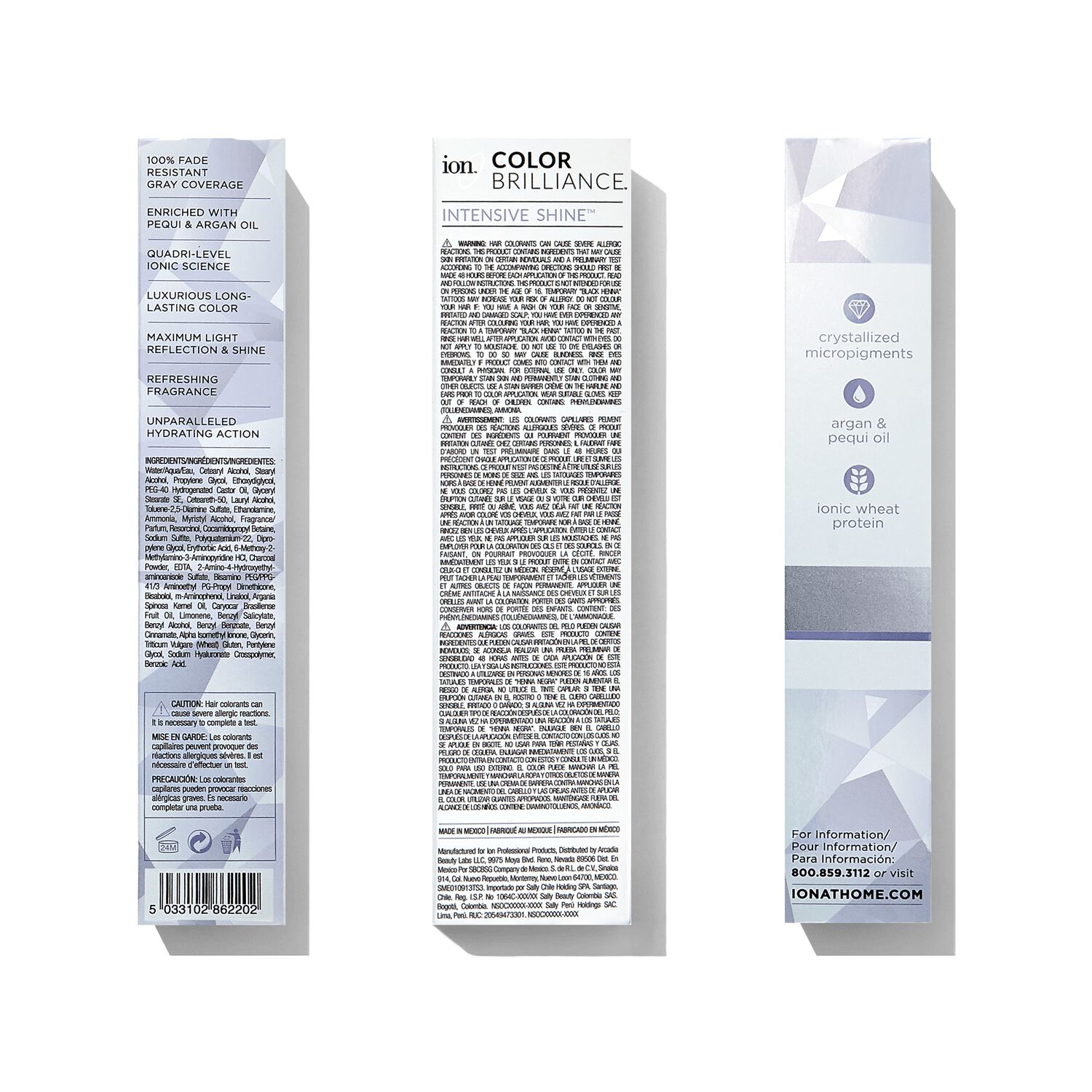 Ion 1CHM Darkest Charcoal Permanent Creme Hair Color by Color Brilliance Permanent Hair Color