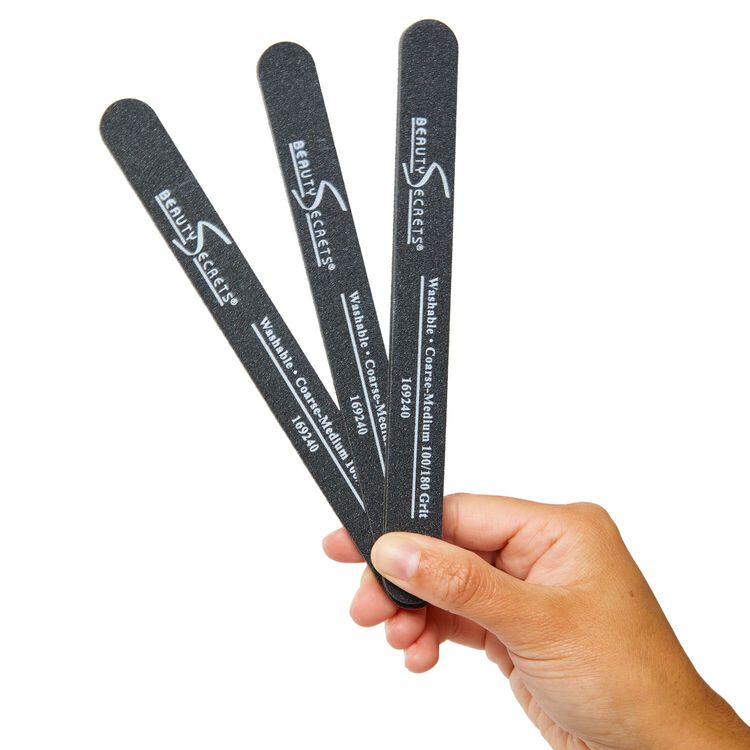 Black Cushion Nail File Medium Coarse 180/100 48 Count