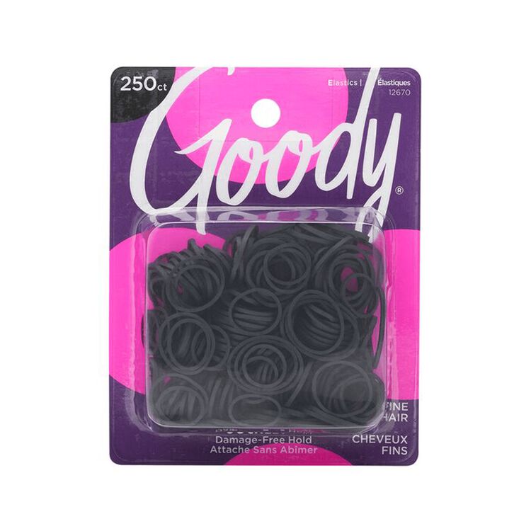 Goody Black Rubber Bands 250 Count Hair Ties Ponytail Holder