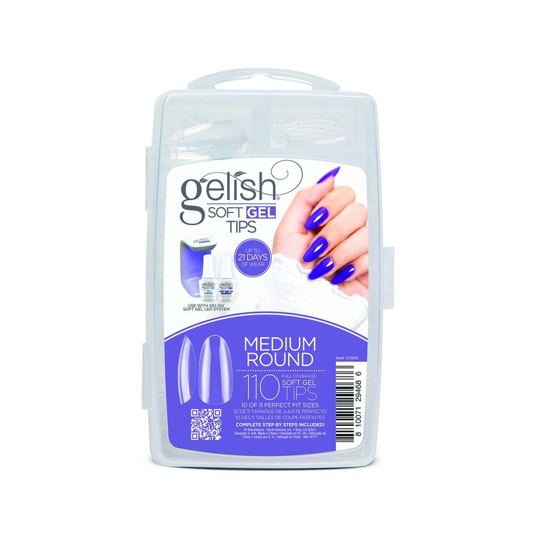 Soft Gel Tips Medium Round Clear 110 Count