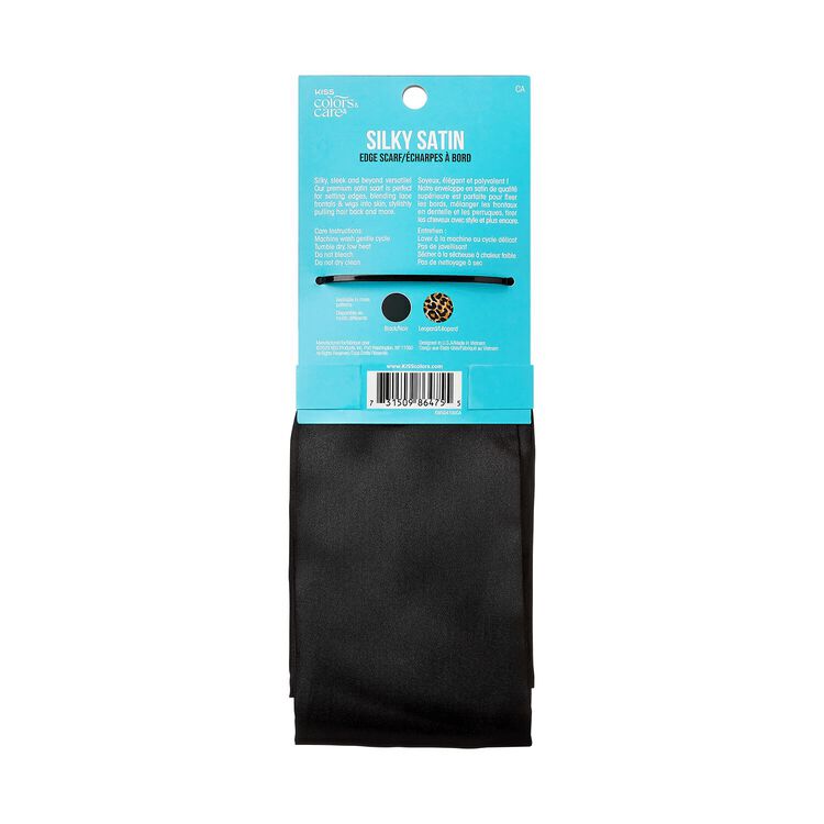 Black Silky Satin Edge Scarf
