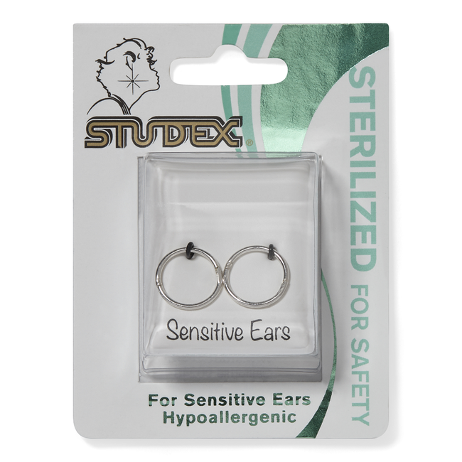 Studex .925 Silver Gold Plated 18 Gage 3 8 Inch Hinged Hoop Earrings