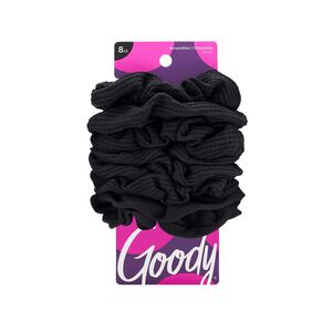Black Ribbed Scrunchies 8 Count