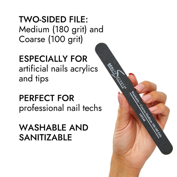 Black Cushion Nail File Medium Coarse 180/100 48 Count