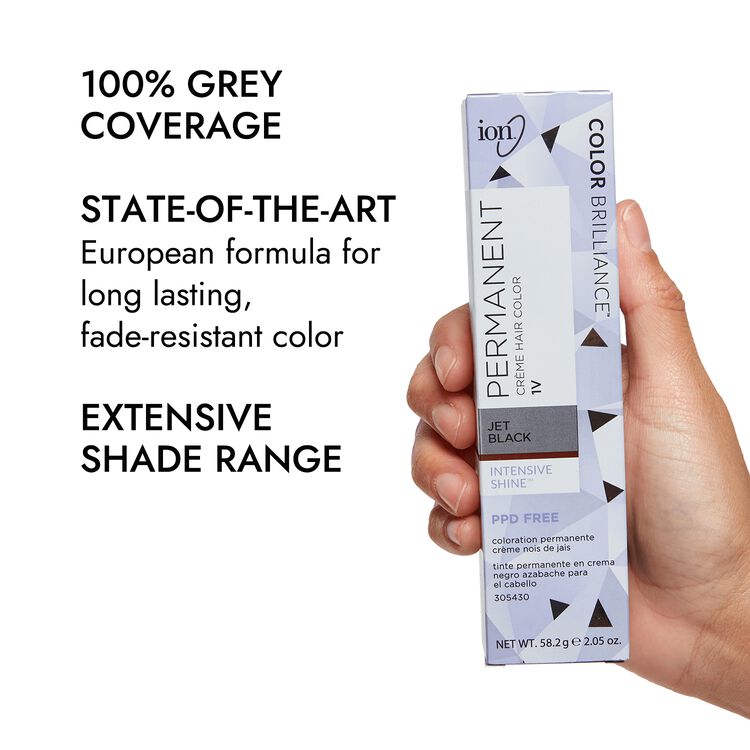 1V Jet Black Permanent Creme Hair Color