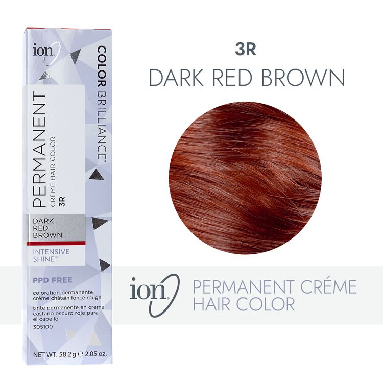 Ion 3R Dark Red Brown Permanent Creme Hair Color by Color ...