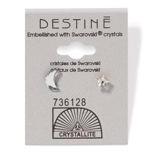 Destine Moon & Stars Clear Earrings