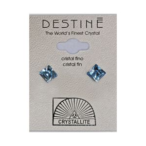 Destine Earrings Crystal Faceted Square AQ