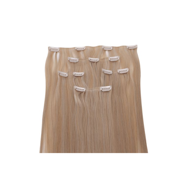 18" Ultra-Seamless Clip-in Hair Extensions Blonde Frost Remy