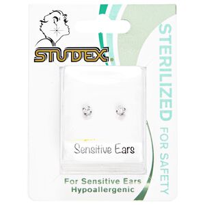 Stainless Steel Cubic Zirconia 3mm Earrings