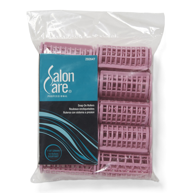 Bouffant Pink SnapOn Rollers 10 Count by Salon Care Curlers And