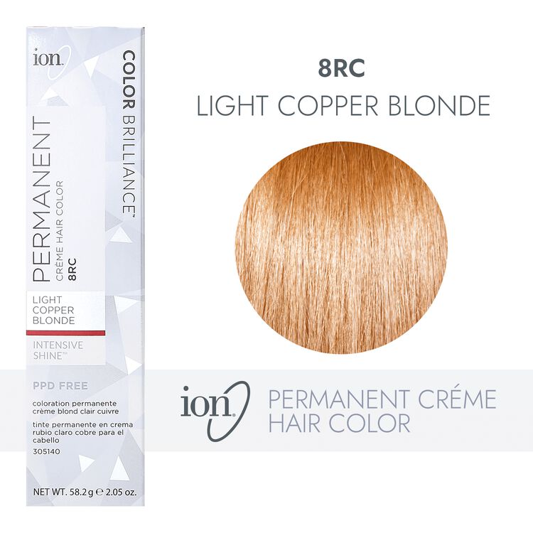 Ion 8RC Light Copper Blonde Permanent Creme Hair Color by Color Brilliance  | Permanent Hair Color | Sally Beauty